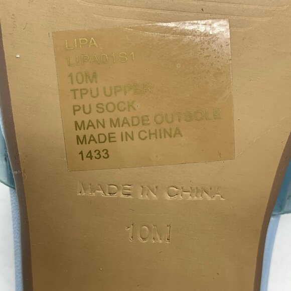 Steve Madden Lipa Square Open Toe Slip-On Spool Heels Mules Sandals Sz 10 Blue - Picture 14 of 15